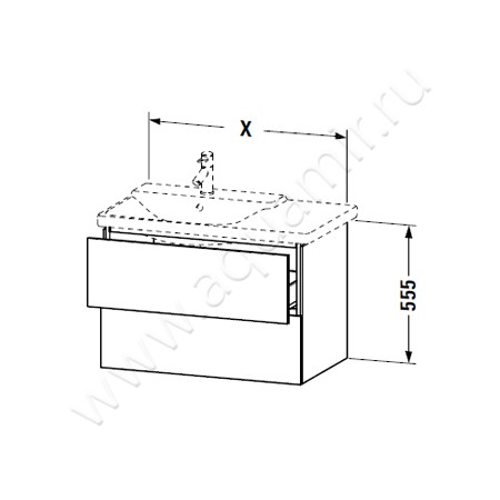 Тумба под раковину Duravit L-Cube LC625401818 размеры