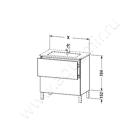 Тумба для раковины Duravit L-Cube LC662801818 размеры
