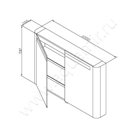 Зеркальный шкаф AM.PM Sensation M30MCX1001BG размеры