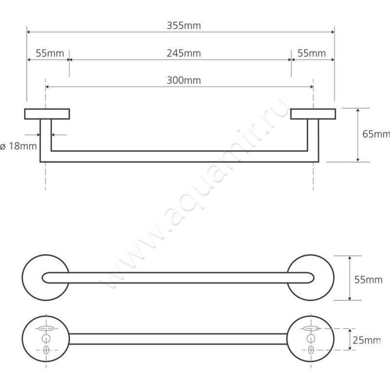 Полотенцедержатель Bemeta Omega 104204012 размеры