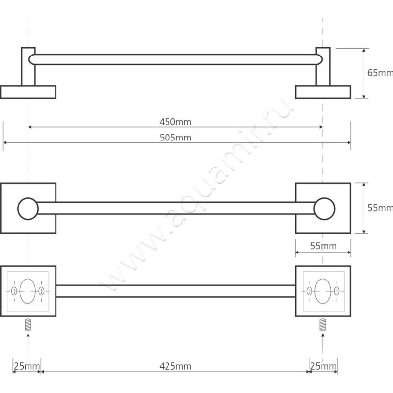 Полотенцедержатель Bemeta Beta 132104022 размеры