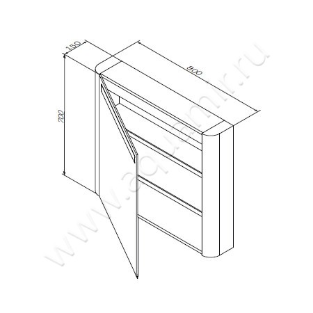 Зеркальный шкаф AM.PM Sensation M30MCR0801WG размеры