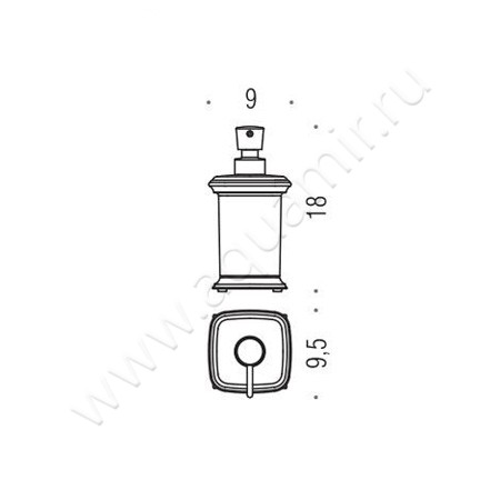 Дозатор Colombo Portofino B9326.cr/g размеры