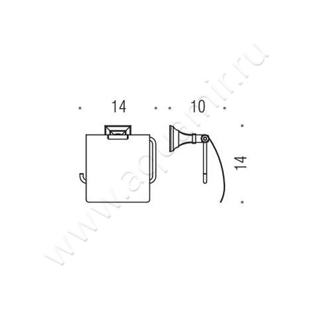 Бумагодержатель Colombo Porofino B3291.bron размеры