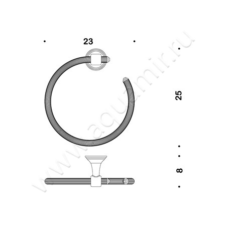 Полотенцедержатель Colombo Hermitage B3331.HPS размеры