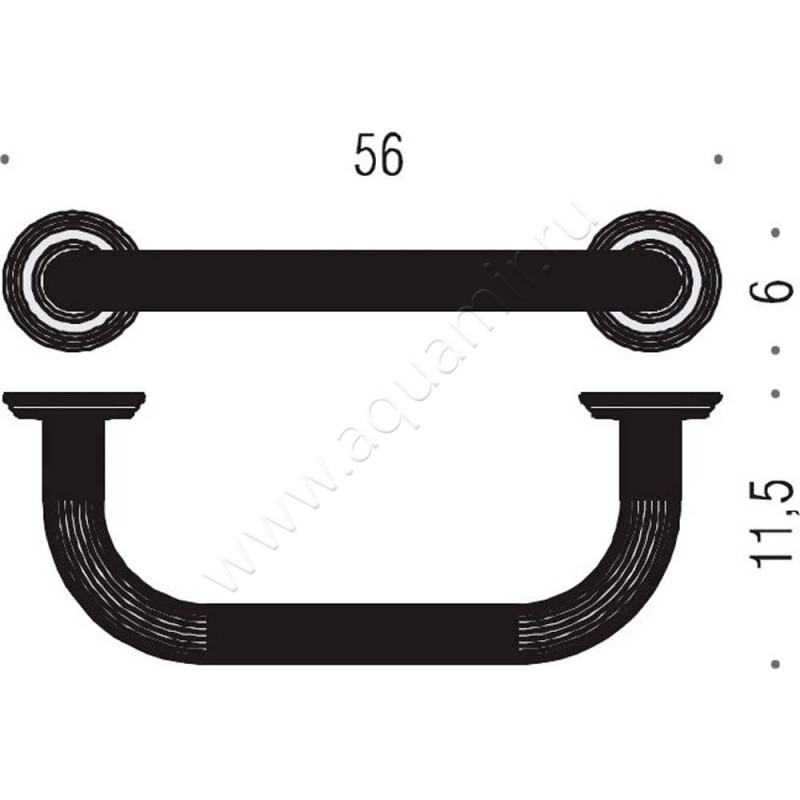 Поручень для ванны Colombo Hermitage B3374.HPS размеры