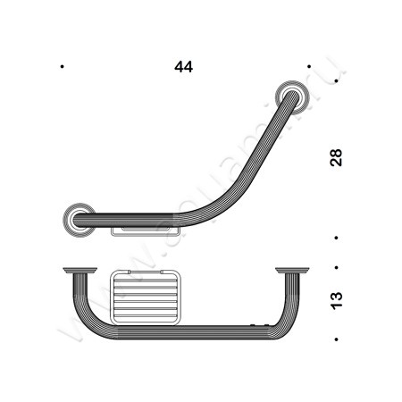 Полотенцедержатель Colombo Hermitage B3375.HPS размеры
