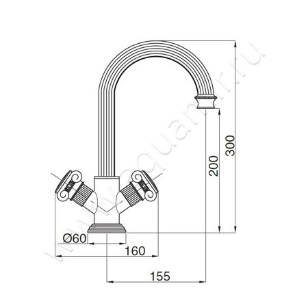 Смеситель для раковины Cezares Olimp OLIMP-LS2-03/24-O размеры
