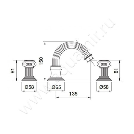Смеситель для биде Cezares Olimp OLIMP-BBS2-03/24-Sw размеры