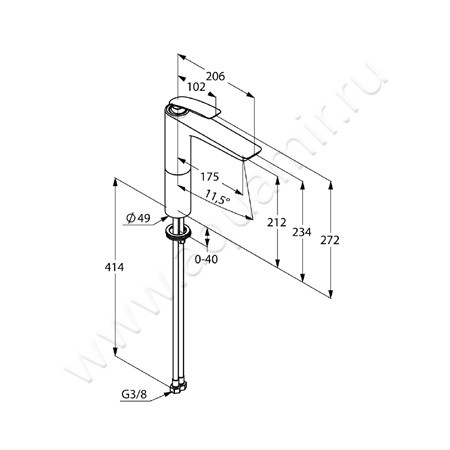 Смеситель для раковины Kludi BALANCE 522980575 размеры