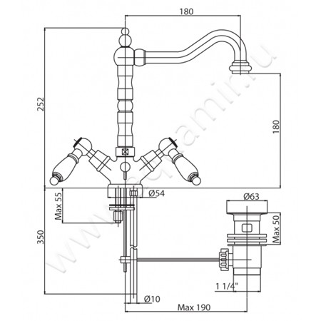 Смеситель для раковины Cezares First FIRST-LS2-01-M размеры