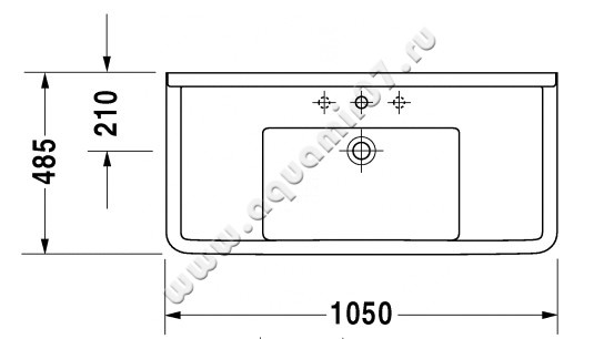 Раковина подвесная Duravit Starck 3 0304100000 размеры