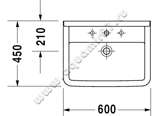 Раковина подвесная Duravit Starck 3 0300600000 размеры