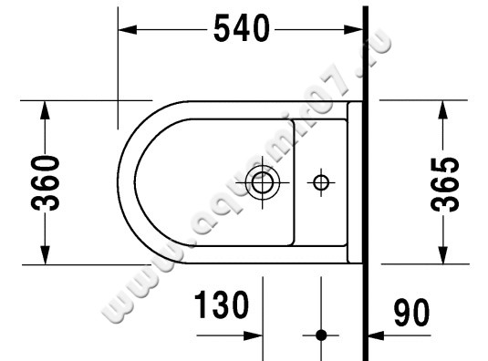 Биде подвесное Duravit Starck 3 223015 00 00 размеры
