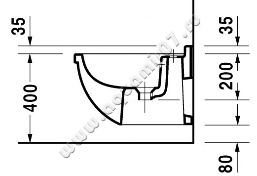 Биде подвесное Duravit Starck 3 223015 00 00 размеры