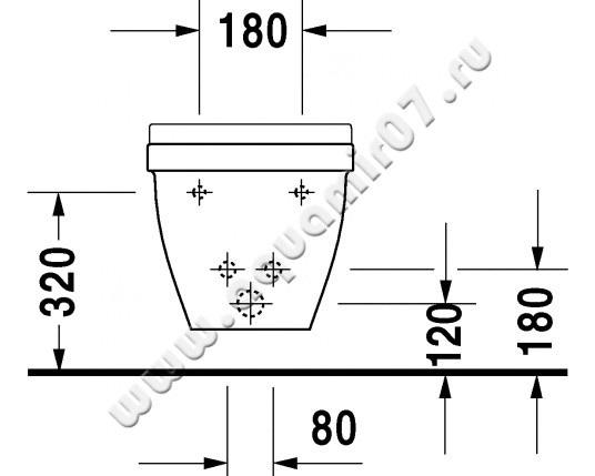 Биде подвесное Duravit Starck 3 223015 00 00 размеры
