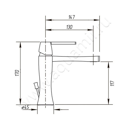 Смеситель для раковины Migliore Opera 19053 размеры
