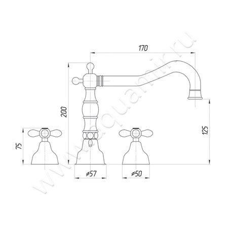 Смеситель для раковины Migliore Princeton Plus ML.PRP-8012.DO размеры