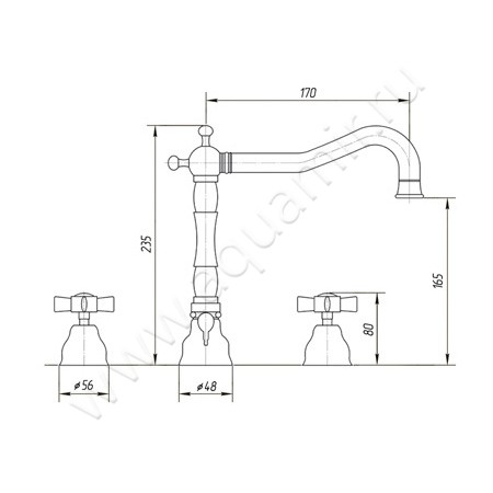 Смеситель для раковины Migliore Princeton 19350 размеры