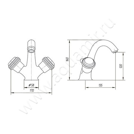 Смеситель для раковины Migliore Axo Swarovski 18510 размеры