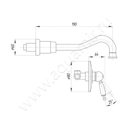 Встраиваемый смеситель для раковины Migliore Oxford 19092 размеры