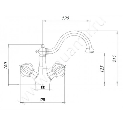 Смеситель для раковины Migliore Olivia 19032 размеры