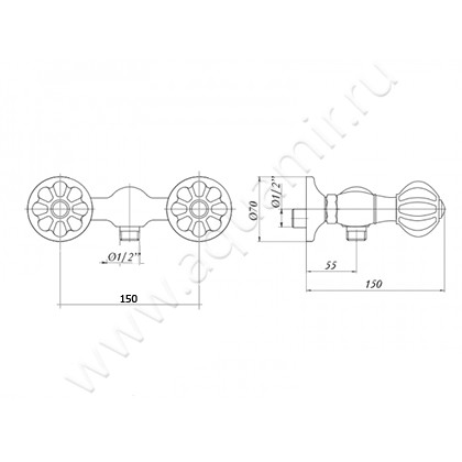 Смеситель для душа Migliore Olivia 18998 размеры