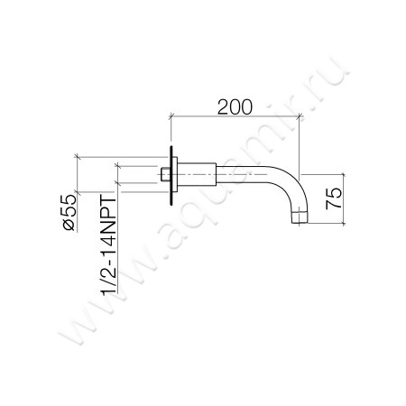 Излив для ванны Dornbracht Tara 1380189233 размеры