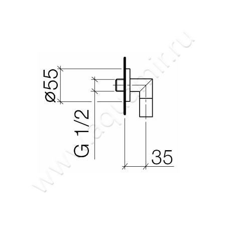 Шланговое соединение Dornbracht Tara 28 450 625-06 размеры