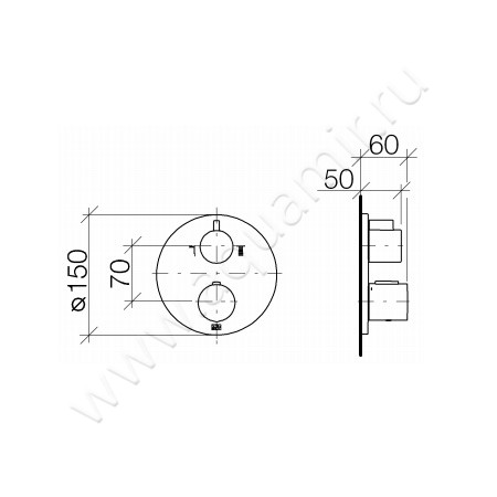 Смеситель для ванны Dornbracht TARA 36426970-08 размеры