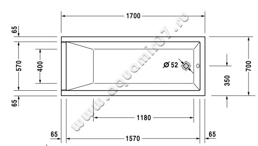 Акриловая ванна Duravit Starck 700334000000000 размеры