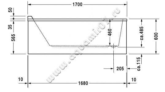 Акриловая ванна Duravit Starck 700334000000000 размеры