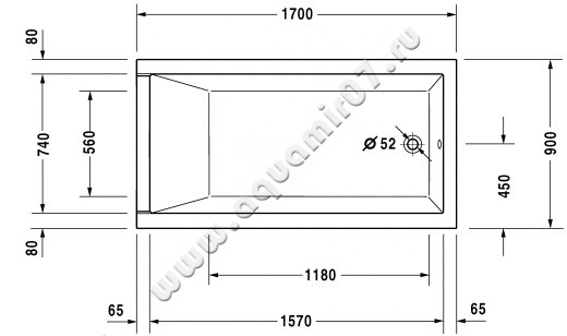 Ванна акриловая Duravit Starck 700337000000000 размеры