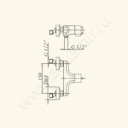 Смеситель для душа с термостатом Migliore Fortis 25051 размеры