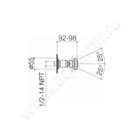 Душевая форсунка Dornbracht Madison 28 518 360-09 размеры