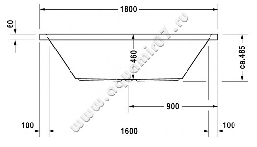 Ванна акриловая Duravit Starck 700052000000000 размеры