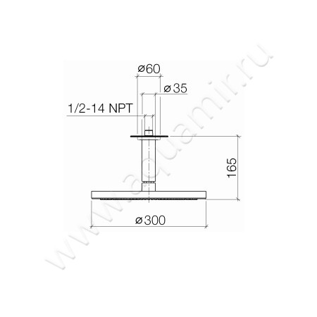 Верхний душ Dornbracht Meta.02 28 689 970-00 размеры