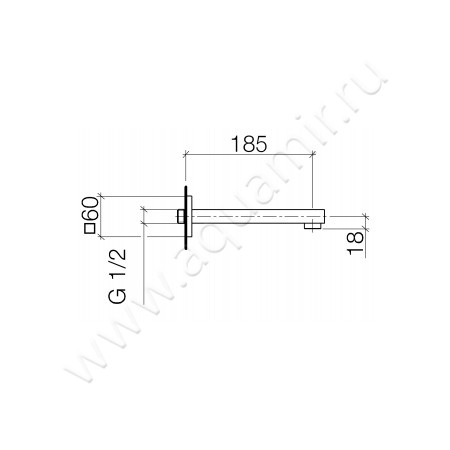 Настенный излив для раковины Dornbracht Symetrics 1380098000 размеры