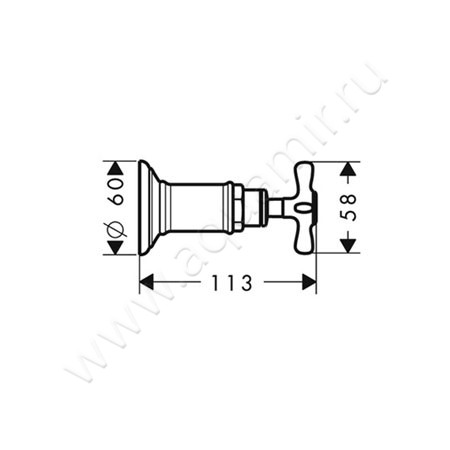 Вентиль Hansgrohe Axor Montreux 16871820 размеры
