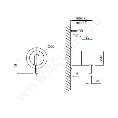 Смеситель для душа Antonio Lupi AYATI AY601LU размеры