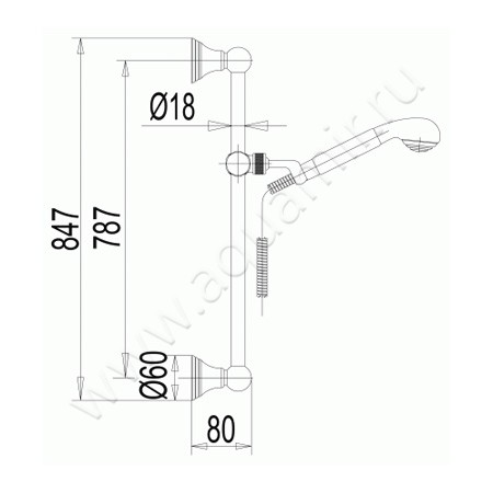 Душевой гарнитур Jado Retro H2415F2 размеры