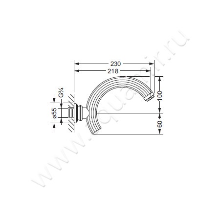 Верхний душ Joerger Aphrodite 607.11.100.065 размеры