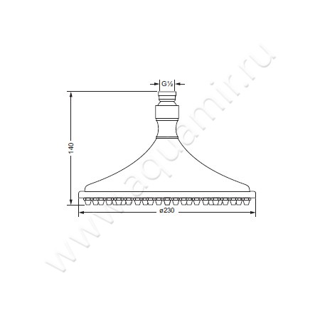 Верхний душ Joerger Delphi 649.13.615.065 размеры