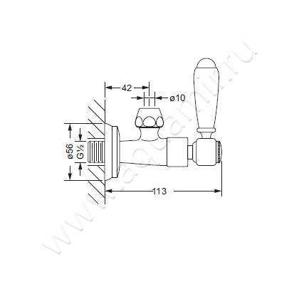 Угловой вентиль Joerger Delphi 109.12.105.011 размеры