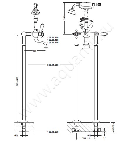 Колонны напольные Joerger Delphi 109.15.260.011 размеры