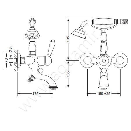 Смеситель для душа Joerger Delphi 109.20.600.040 размеры