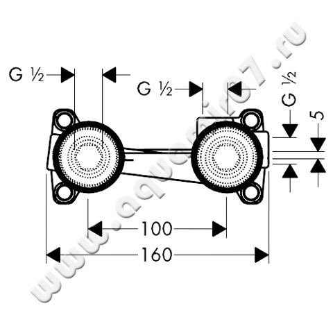 Скрытая часть Hansgrohe Universal 13622180 размеры