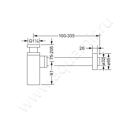 Сифон для раковины Joerger Empire II 649.15.380.020 размеры