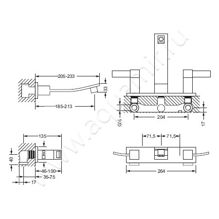 Смеситель для раковины Joerger Empire II 628.30.360.065 размеры