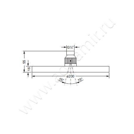 Верхний душ Joerger Empire II 649.13.970.065 размеры